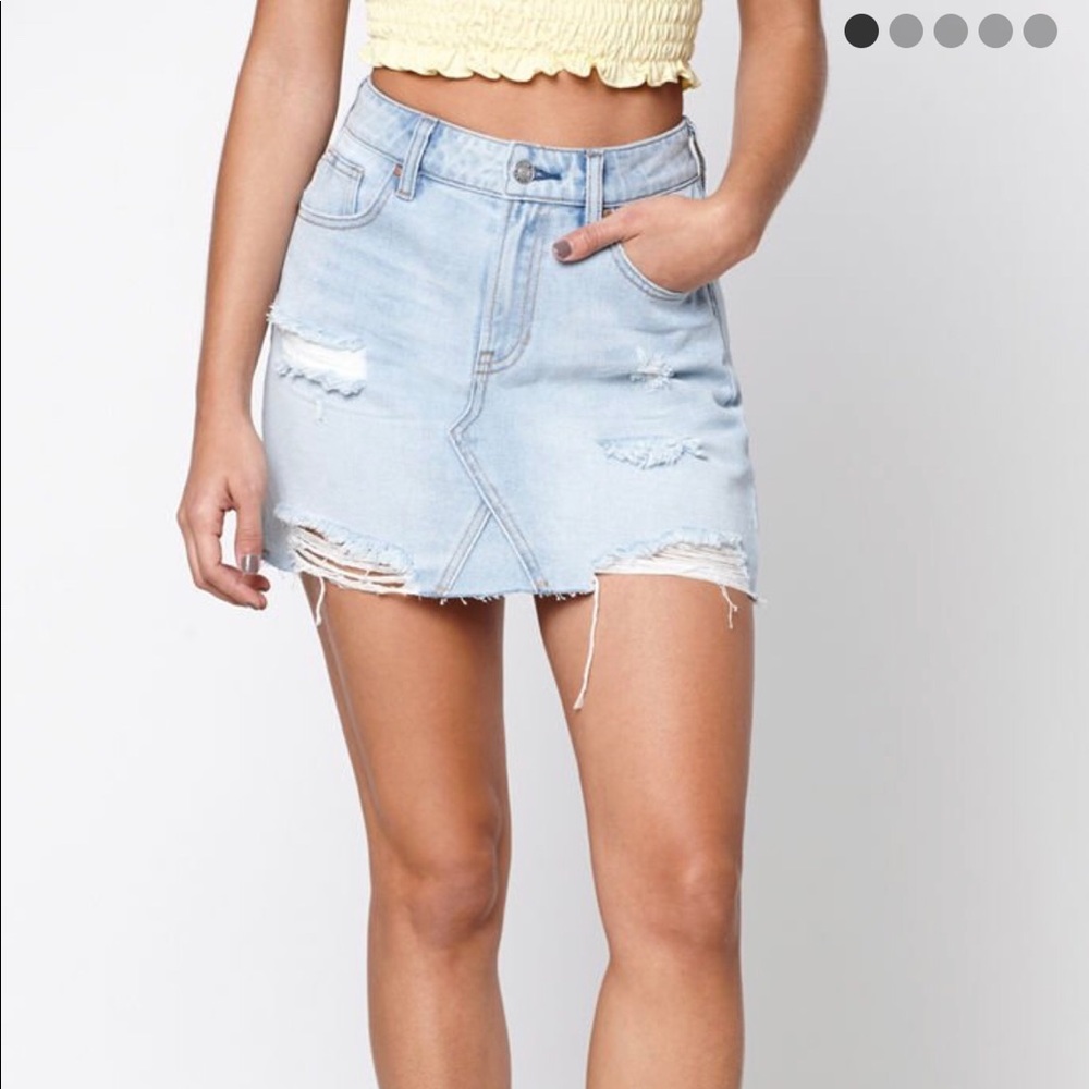 PacSun Distressed Denim Skirt
